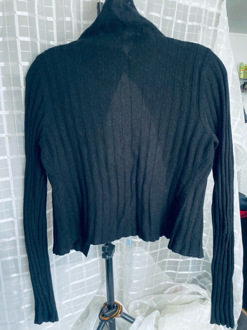 Morgane Le Fay Black Ribbed Button Cardigan - Picture 3 of 7